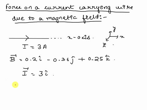 long-wire-stretches-along-the-x-axis-and-carries-a-30-a-current-t0-the-right-tx-the-wire-passes-through-a-uniform-magnetic-field-b-02i-036j-02sk-t-determine-the-magnitude-of-the-force-per-un-53452