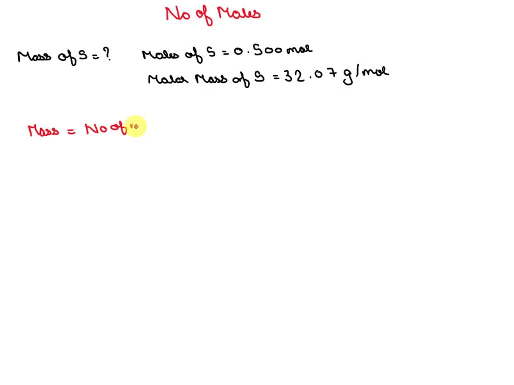 Solved Determine The Mass In Grams Of Moles Of S Mol Of S Has A Mass Of G X C