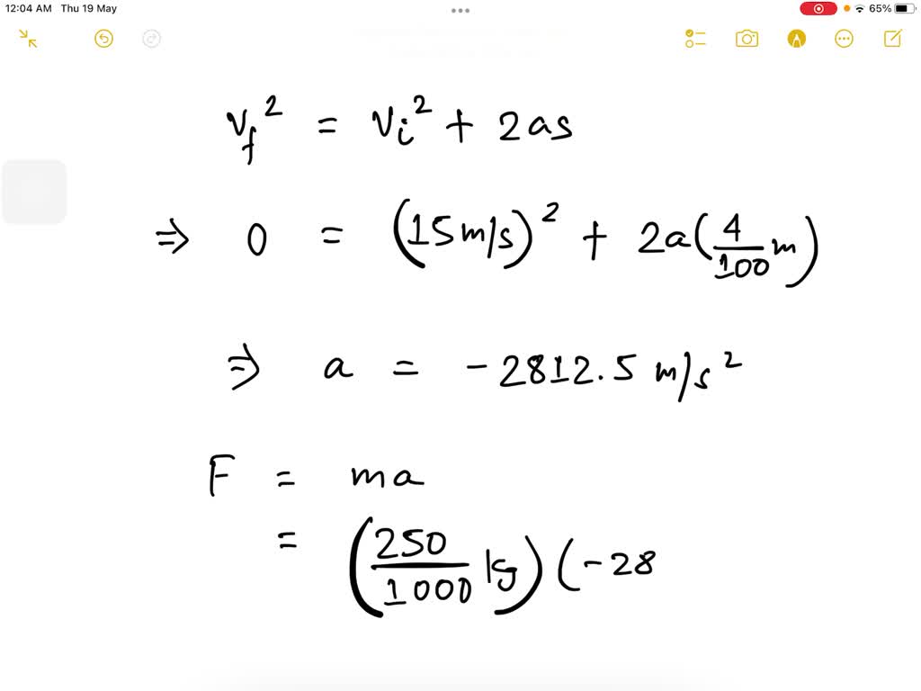 SOLVED: (4 points) An arrow moving at 15m/s is stopped by a target If ...