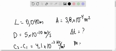 a-tube-has-a-length-of-0040-m-and-a-cross-sectional-area-of-38-104-m2-the-tube-is-filled-with-a-solution-of-sucrose-in-water-the-diffusion-constant-of-sucrose-in-water-is-50-1010-m2s-a-difference-in-c
