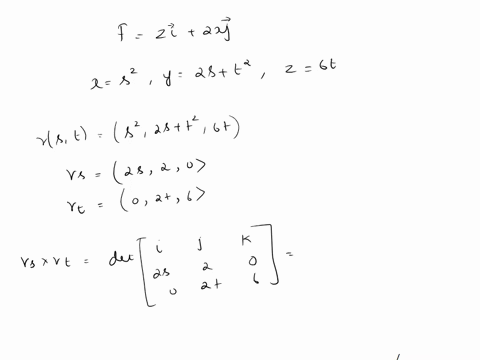 point-compute-the-flux-of-the-vector-field-f-zi-2xj-through-the-parameterized-surface-s-oriented-upward-and-given-for-s-1-2-t-4by-x-s-y-2s1-2-6t_-408-flux-43413
