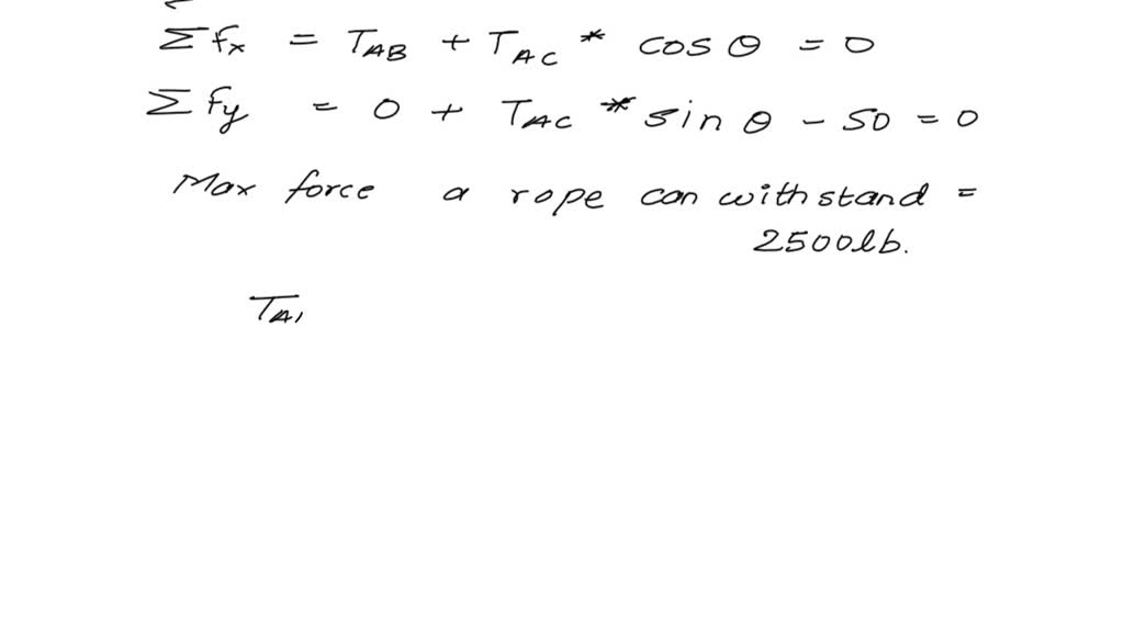 SOLVED The S0Ib crate is hoisted using the ropes AB and AC. Each rope