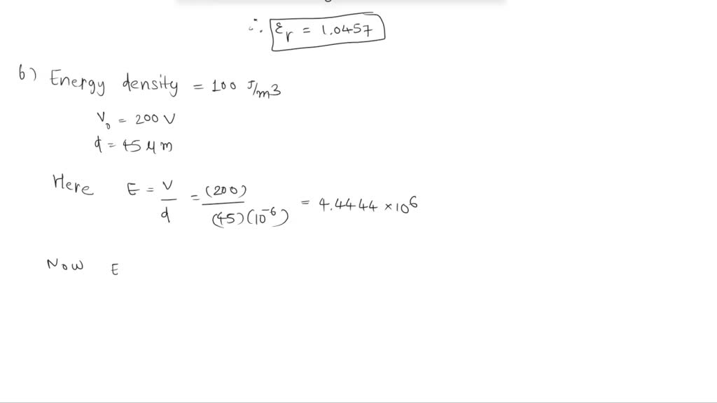 Find the relative permittivity of the dielectric material present in a