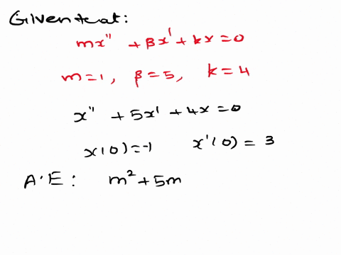 recall-mz-0-and-m-weight-bx-kx-a-mass-spring-system-32-has-m-1-b-5-k-4-initial-position-1-foot-below-equilibrium-and-initial-velocity-3-footsec-upward-this-is-the-solution-for-the-system_-1-26254