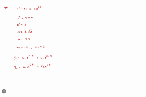 use-undetermined-coefficients-to-find-the-particular-solution-to-y-9y-3e-yt-74578