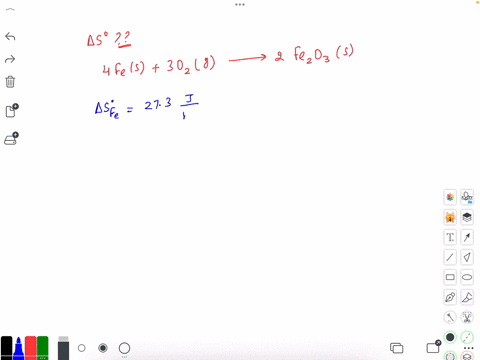 using-the-thermodynamic-information-calculate-the-standard-reaction-entropy-of-the-following-chemical-reaction-4fes3o2g2fe2o3s-round-your-answer-to-zero-decimal-places-jk