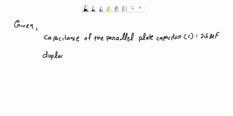 at-what-rate-must-the-potential-difference-between-the-plates-of-a-parallel-plate-capacitor-with-a-25-f-capacitance-be-changed-to-produce-a-displacement-current-of-20-a-33691
