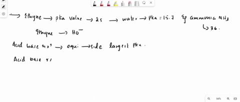 ethyne-has-pka-value-0f-25water-has-pka-value-of-157-and-ammonia-ni-has-pka-value-of-36-part-a-write-the-equation-the-direction-which-favors-the-equilibrium-for-the-acid-base-reaction-of-elh-31158