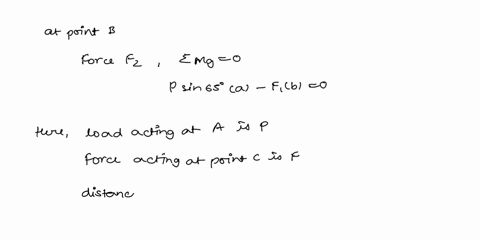 p133-the-bell-crank-mechanism-shown-in-figure-pl33-is-in-equilibrium-for-an-applied-load-of-p-7-kn-at-a-assume-that-a-200-mm-b-50-mm-and-0-659-delermine-the-minimum-diam-eter-d-required-for-03191
