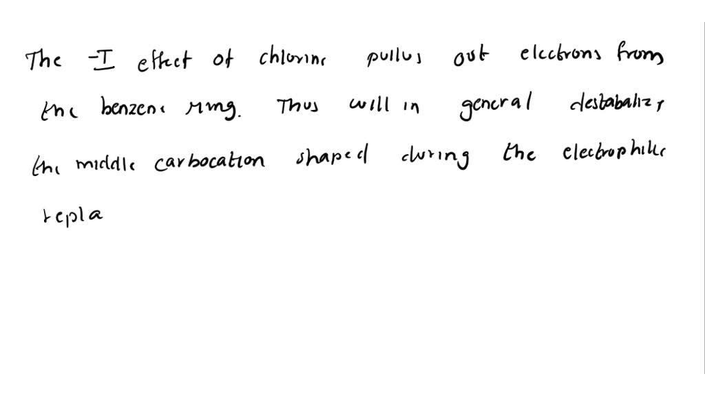 SOLVED Although chlorine is an electron withdrawing group, yet it is
