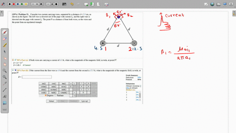 10-problem-il-consider-two-current-carrying-wires-separated-by-distance-d-23-cm-as-shown-in-the-figure-the-left-wire-is-directed-out-ofthe-page-with-current-j-and-the-right-wire-is-directed-53056