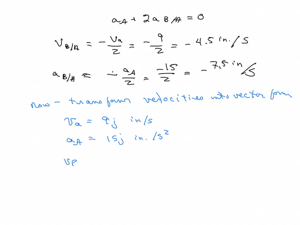 SOLVED: PROBLEM 11.123 Knowing That At The Instant Shown Assembly A Has ...