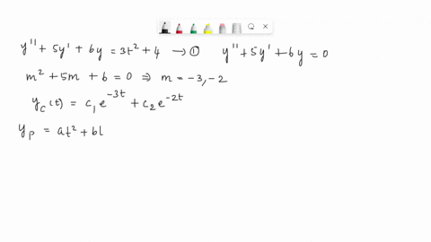 question-8-20-points-use-the-method-of-undetermined-coefficients-to-solve-for-the-general-solution-to-the-differential-equation-y-5y-6y-3t2-4-yt-cie-xt-cze-2t-18t2-30t-43-yt-cie-t-cze-2t-t2-36159