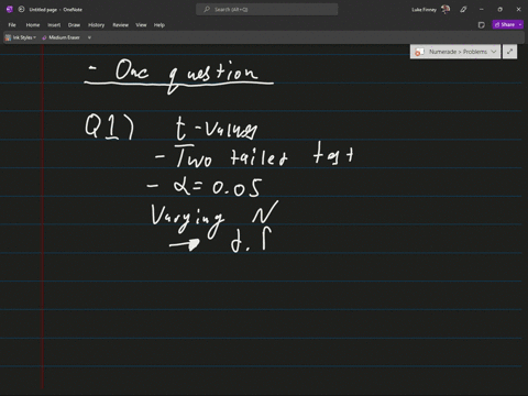 find-the-t-values-that-form-the-boundaries-of-the-critical-regions-for-a-two-tailed-test-with-a05-for-each-of-the-following-sample-size-n-values-hint-for-a-two-tailed-test-we-need-two-critic-68357
