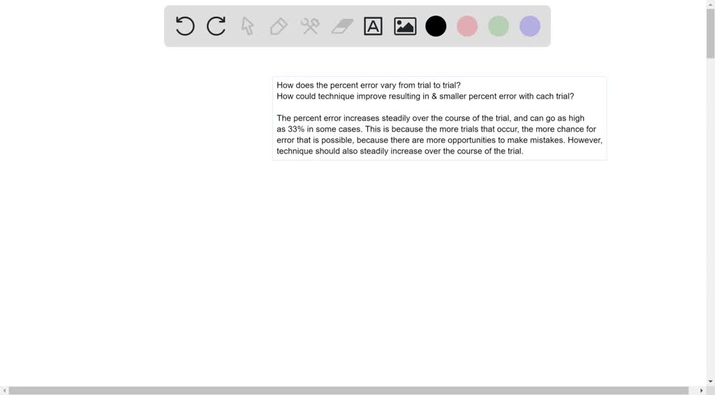 SOLVED Pipette How does the percent error vary from trial t0 trial