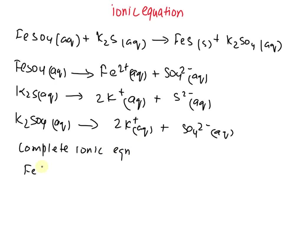 Solved The Following Chemical Reaction Takes Place In Aqueous Solution Feso4aq Na2saq â 6757