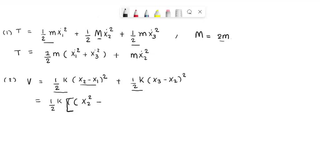 Linear triatomic molecule Consider a model of a linear triatomic ...