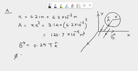 a-circular-area-with-a-radius-of-620-cm-lies-in-the-xy-plane-part-a-what-is-the-magnitude-of-the-magnetic-flux-through-this-circle-due-to-a-uniform-magnetic-field-with-a-magnitude-of-0250-t-31978