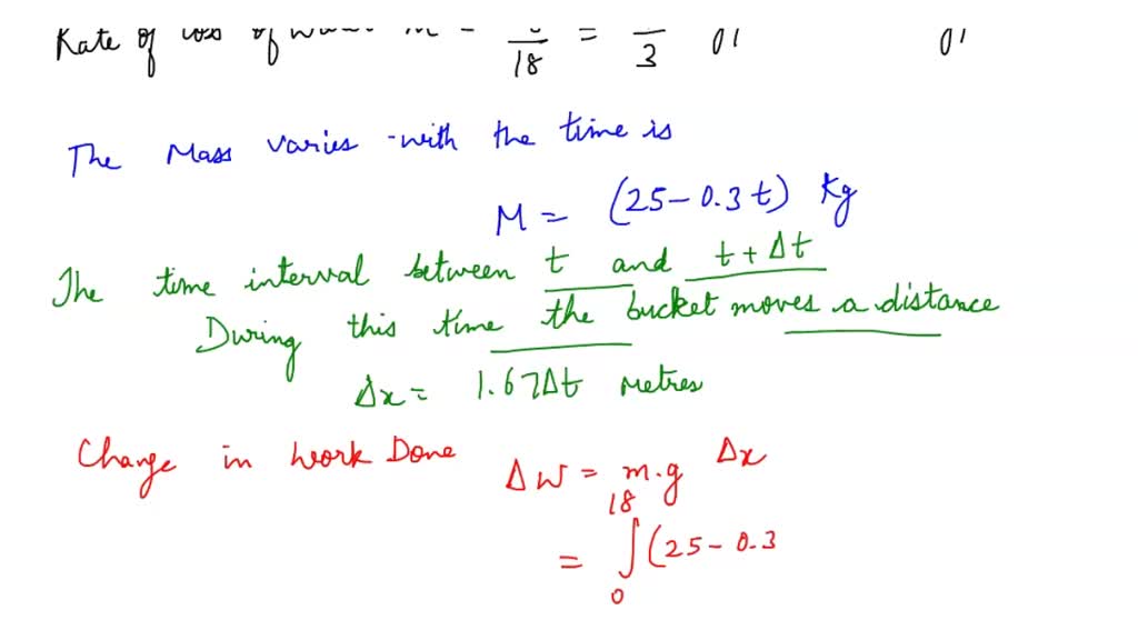 SOLVED (1 point) bucket of water of mass 25 kg is pulled at constant