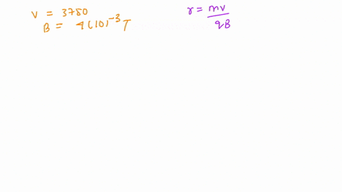 an-electron-is-accelerated-from-rest-through-a-potential-difference-of-3750-v-it-enters-a-region-where-the-magnetic-field-is-40-mt-perpendicular-to-the-velocity-of-the-electron-calculate-the-35398