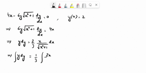 -solve-the-separable-differential-equation-4x-6ysqrtx21-dydx-0-subject-to-the-initial-condition-y0-2-y-64746