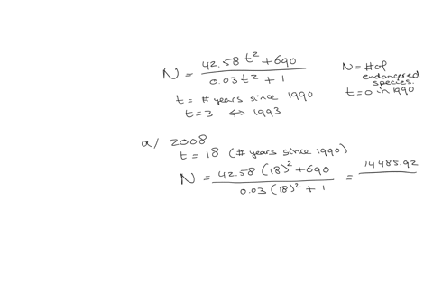 the-number-n-of-threatened-and-endangered-species-in-the-us-from-1993-to-2002-is-4258t-690-approximated-by-the-model-n-where-t-represents-the-year-with-t-3-003t2-1-corresponding-to-1993_-use-99872