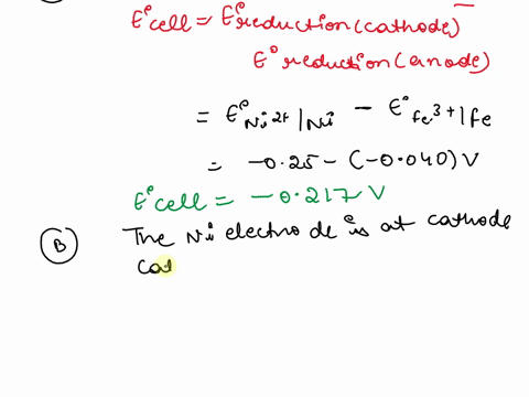 a-galvanic-cell-is-constructed-by-placing-a-strip-of-nickel-into-a-10-m-solution-of-nickel-nitrate-and-strip-of-iron-into-a-10-m-solution-of-iron-nitrate-the-two-metal-strips-are-connected-t-45844