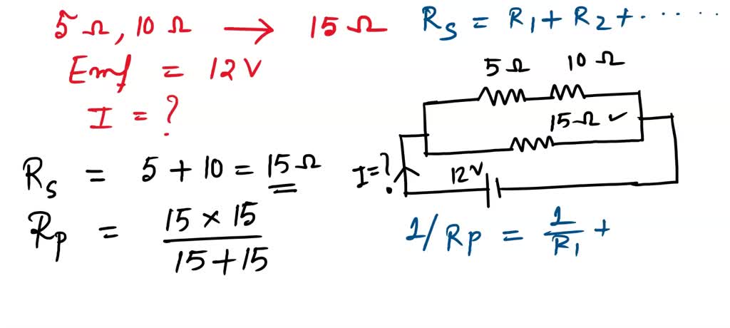 SOLVED: if 5 ohm ,10 ohm resistors are connected in parallel with ...