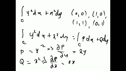 use-green-theorem-to-evaluate-the-line-integral-ydxxdy-where-c-is-a-square-with-vertices-00-1-0-11-and-01-45526