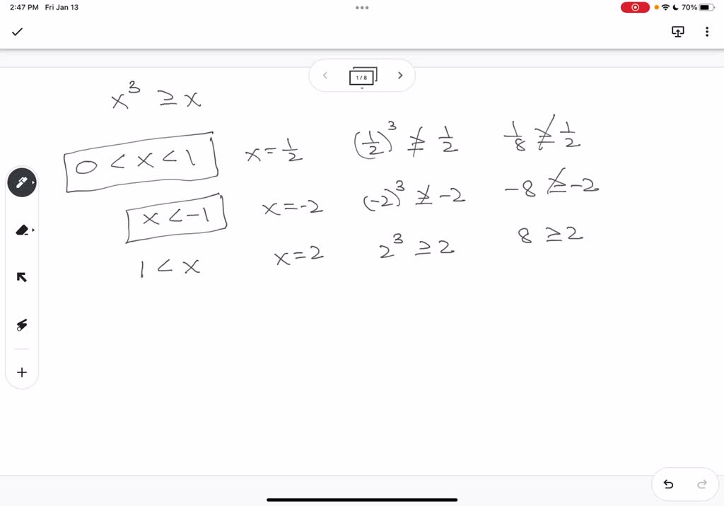 SOLVED Can you find a counterexample to show that x > (1/3x) is false