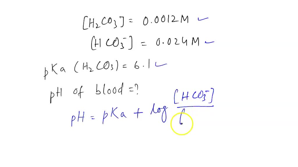 SOLVED: Blood is buffered by carbonic acid and the bicarbonate ion ...