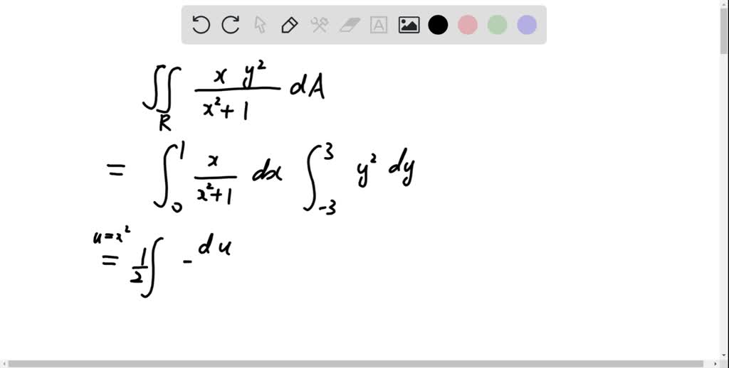 SOLVED: Calculate the double integral Rx? + 1 dA where the region of ...