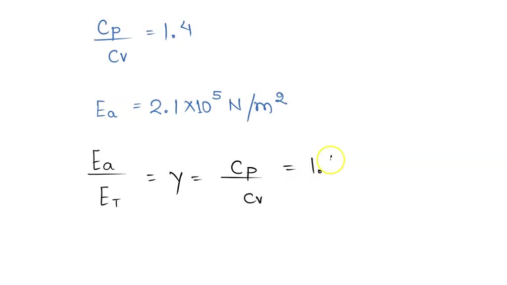 SOLVED "Adiabatic modulus of elasticity of a gas is 2.1 x 10 5 N m 2