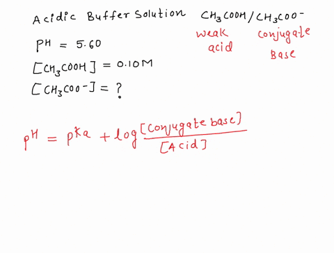 suppose-you-want-to-make-a-ch3coohch3coo-buffer-solution-with-a-ph-of-560-the-acetic-acid-concentration-is-to-be-010m-what-should-the-acetate-ion-concentration-be-42103