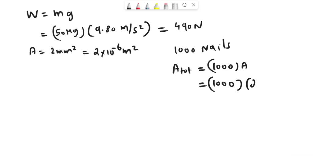 SOLVED A thick board of wood weighing 50 kg is placed over a bed of