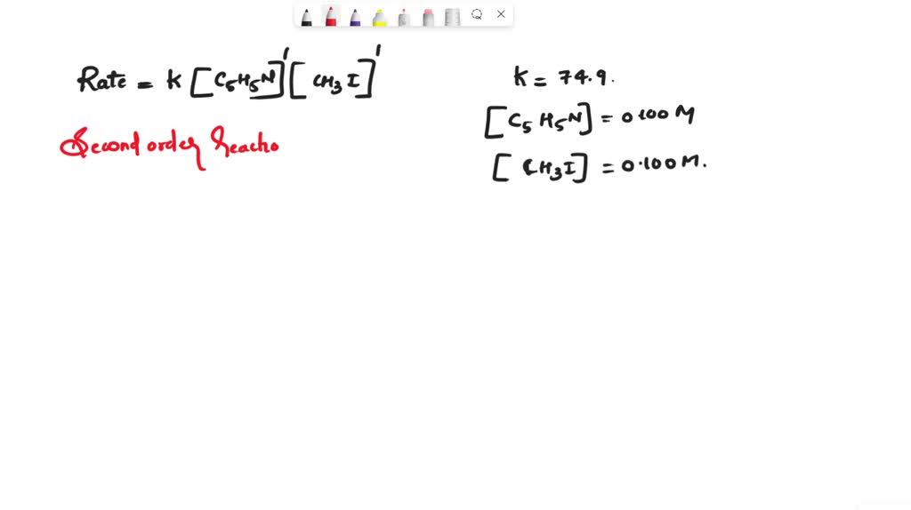 SOLVED: The rate of reaction of pyridine (C5H5N) and methyl iodide ...