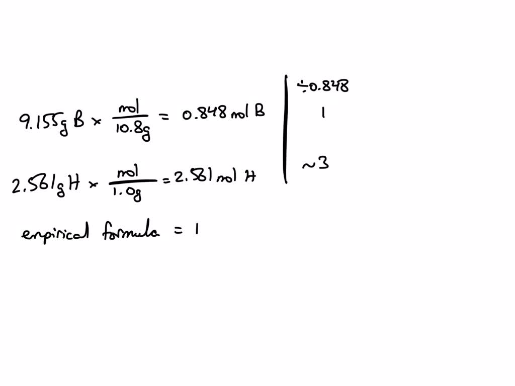 Solved A Sample Of A Compound Containing Boron B And Hydrogen H