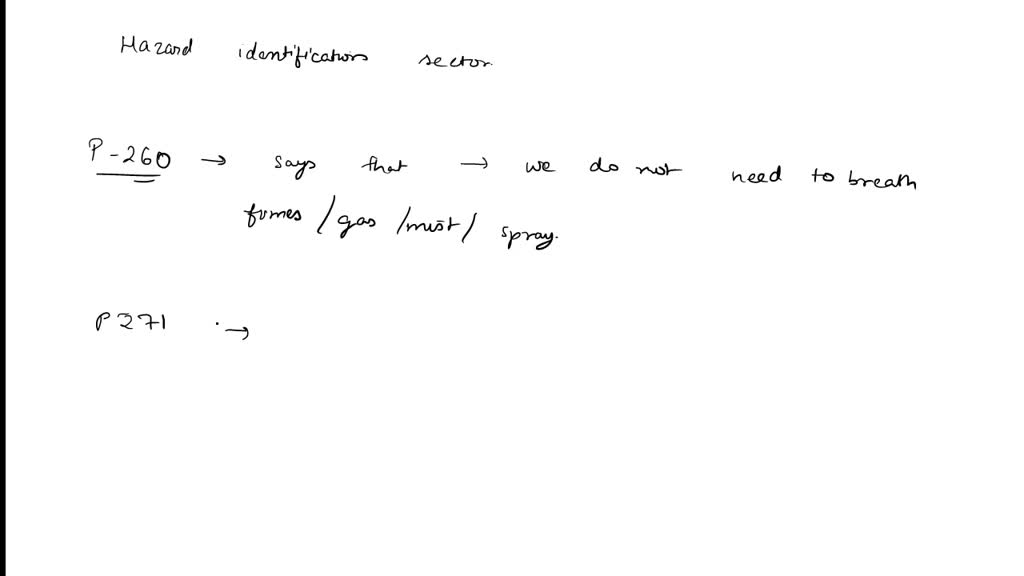 SOLVED Have a look at the Hazard Identification section by clicking