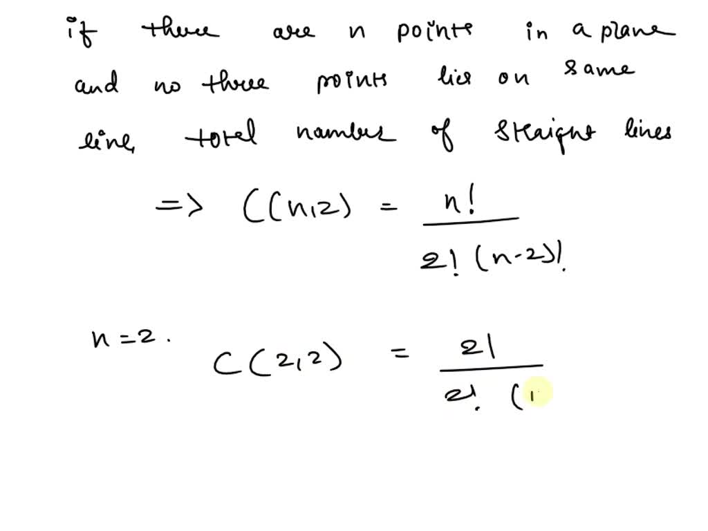 SOLVED: Consider there are n different points in the plane. No three of ...
