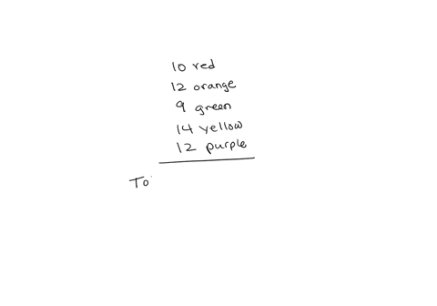 in-a-particular-bag-of-skittles-there-are-10-red-12-orange-9-green-14-yellow-and-12-purple-skittles-give-the-indicated-probability-selecting-a-red-or-a-purple-skittle