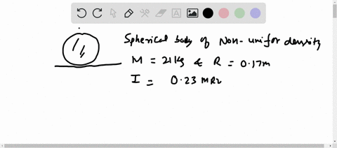 a-spherical-object-with-non-uniform-density-of-mass-21-kg-and-radius-017-m-rolls-along-horizontal-surface-at-constant-linear-speed-without-slipping-the-moment-of-inertia-of-the-object-ahout-82642