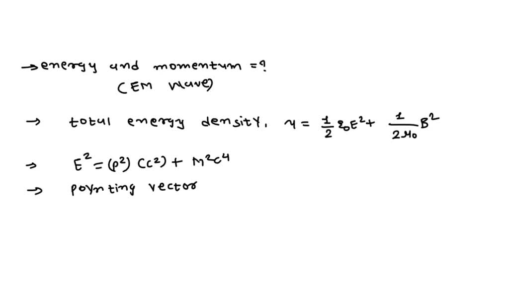 SOLVED: Describe energy and momentum in electromagnetic waves? What is ...