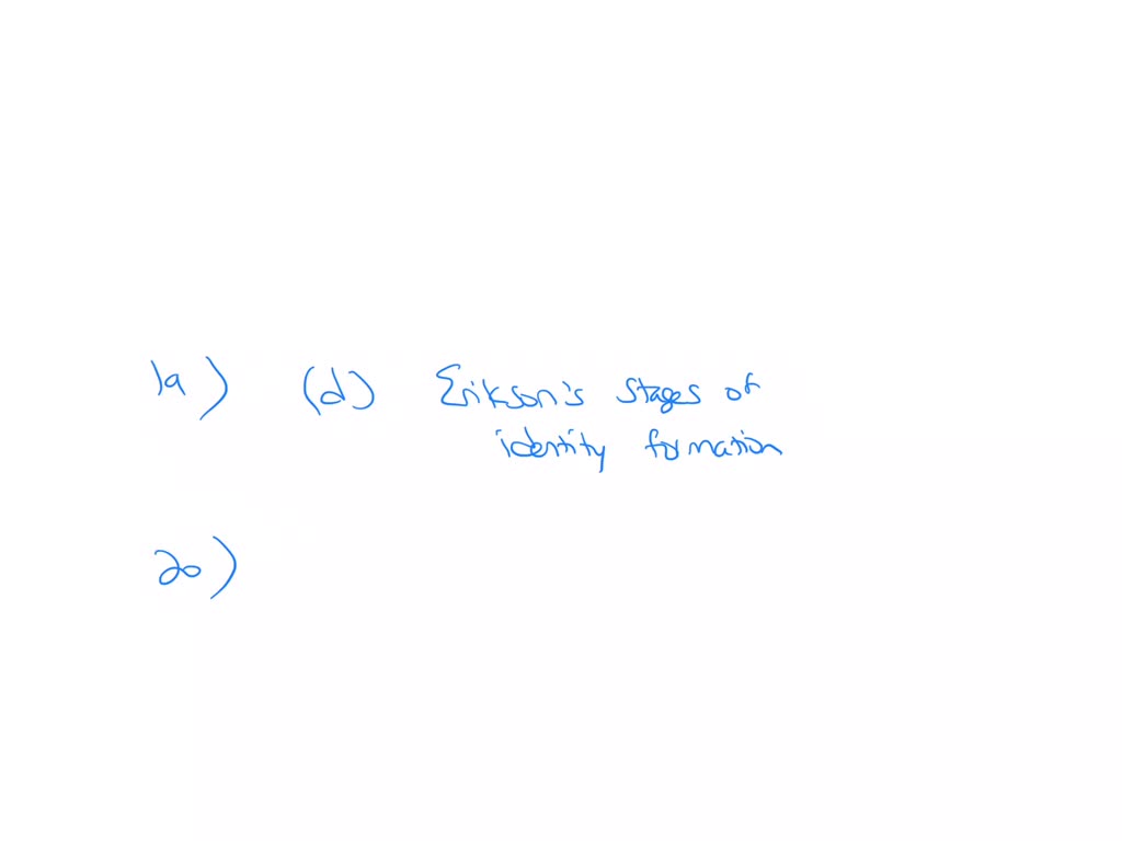 SOLVED QUESTION 19 This identity development model includes