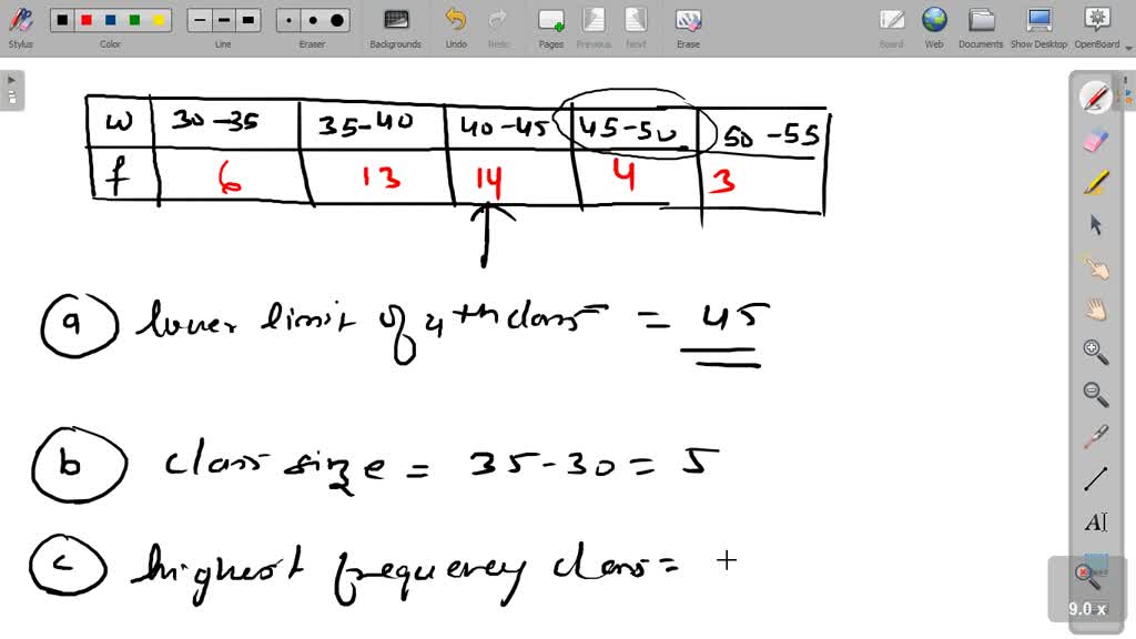 SOLVED Q3 The frequency distribution of weights (in kg) of 40 persons