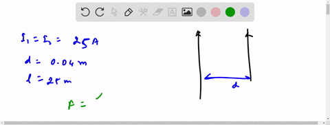 i-determine-the-magnitude-and-direction-of-the-force-between-two-parallel-wires-25-m-long-and-40-cm-apart-each-carrying-25-a-in-the-same-direction-2