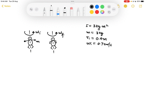 student-sits-on-freely-rotating-stool-holding-two-dumbbells-below-when-his-arms-are-each-of-mass-extended-kg-see-figure-axis-of-rotation-and-the-horizontally-figure-a-the-dumbbells-are-0-fro-00304