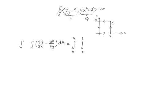 use-greens-theorem-to-evaluate-the-following-line-integral-assume-the-curve-is-oriented-counterclockwise-a-sketch-is-helpful-oint_cleft7-y-94-x23right-cdot-d-mathbfr-where-c-is-the-boundary-of-the-rec