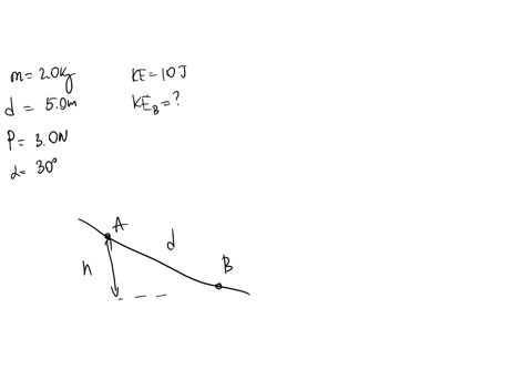 q2a-20-kg-block-slides-up-a-frictionless-incline-from-point-b-to-point-_-a-when-a-constant-forc-magnitude-p-30-n-acts-on-the-block-between-a-and-b-as-shown-points-a-and-b-are-50-m-if-the-kin-62263