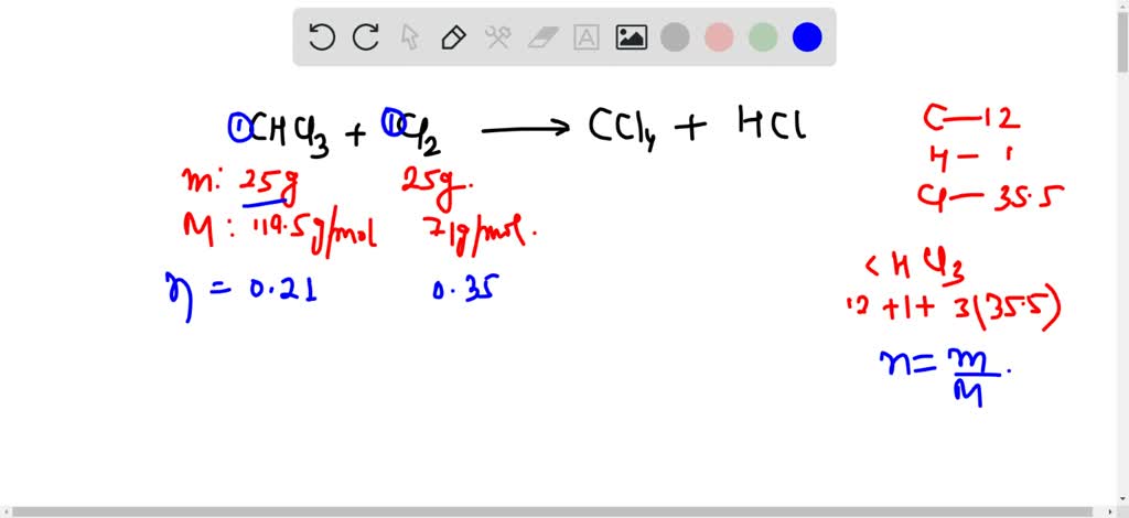 SOLVED: Chloroform, CHCl3, Reacts With Chlorine, Cl2, To Form Carbon ...