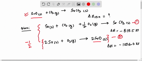 calculate-hrxn-for-the-following-reaction-srosco2gsrco3s-use-the-following-reactions-and-the-given-values-of-h-for-them-srsco2g12o2gsrco3s-h-8195-kj-2srso2g2sros-h-10960-kj-02177
